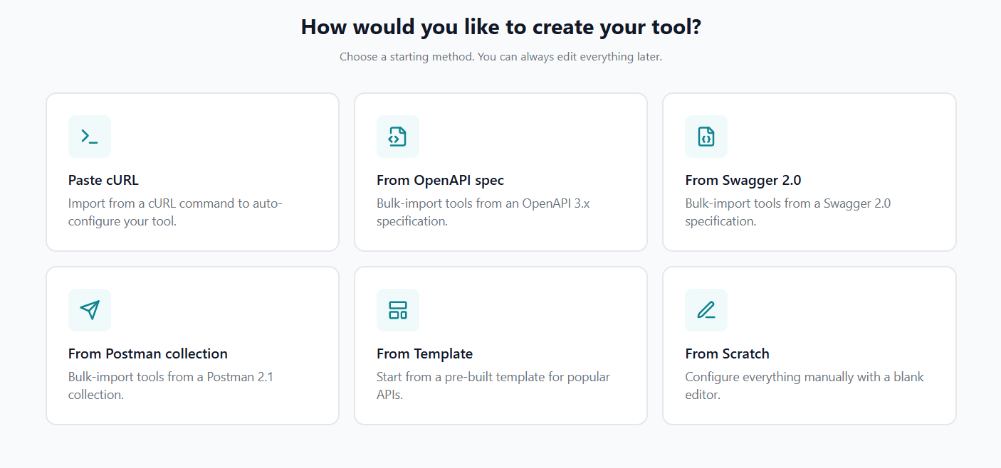 Getmcp 4 import options