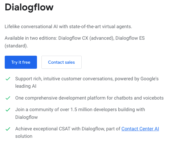 Dialogflow Google integration