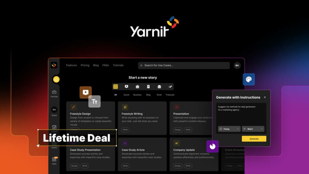 Yarnit App Logo with Dashboard screenshot